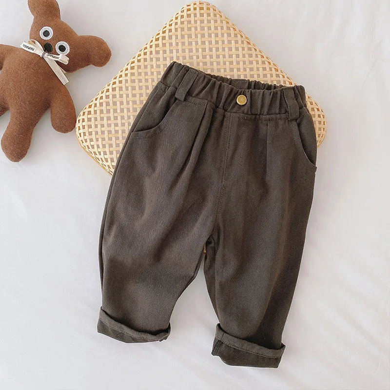 CosmiTots  Solid Straight Leg Pants for Kids