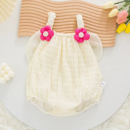 CosmiTots  Summer Flower Bow Baby Bodysuit