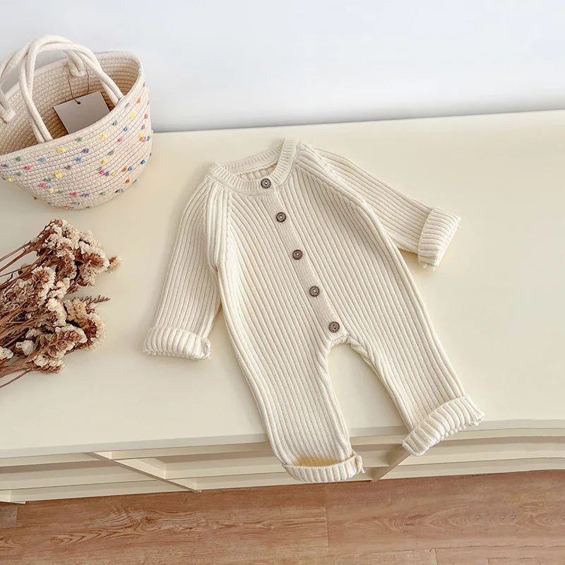 CosmiTots  Autumn Knit Romper for Newborns