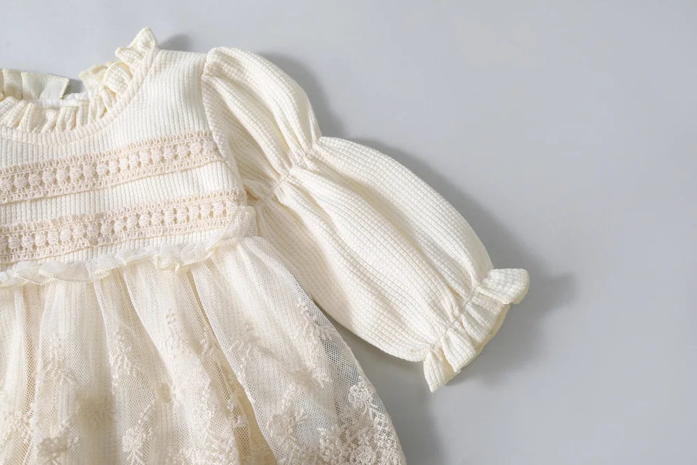 CosmiTots Lace Waffle Bodysuit for Baby Girls