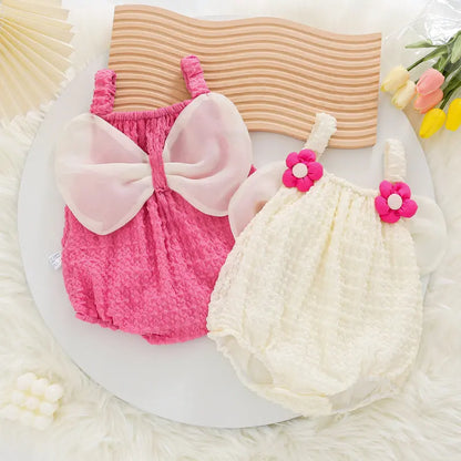 CosmiTots  Summer Flower Bow Baby Bodysuit