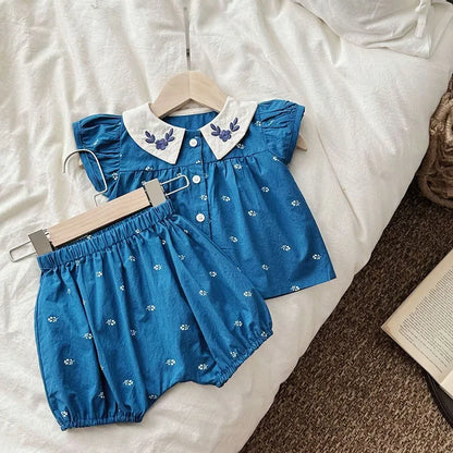 CosmiTots  Baby Summer Set Blouse Shorts