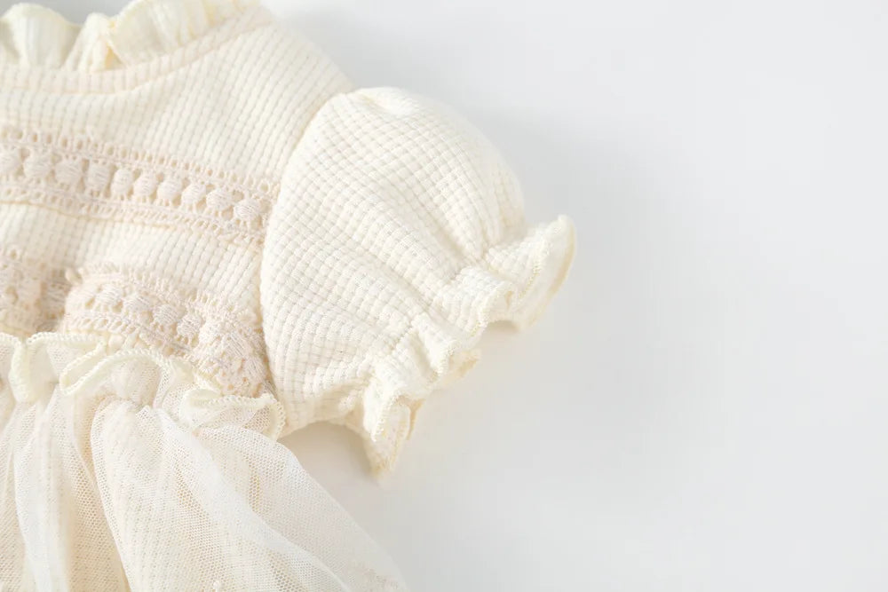 CosmiTots Lace Waffle Bodysuit for Baby Girls