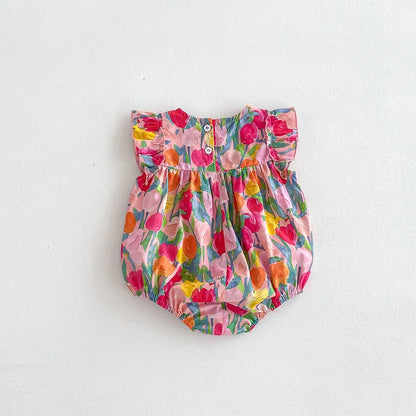 CosmiTots Summer Baby Bodysuit Tulip Print