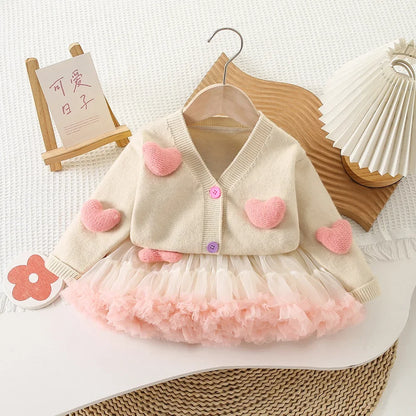 CosmiTots   Heart Sweater & Tulle Skirt Set 2-7Y