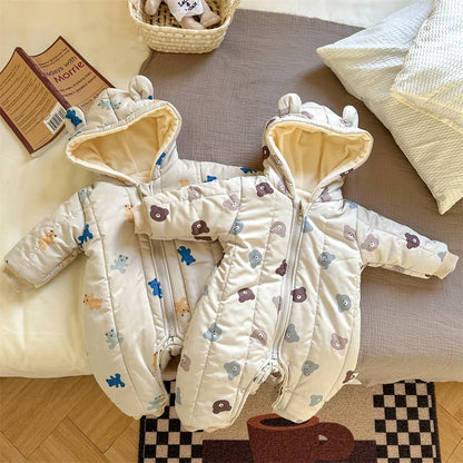 CosmiTots Winter Baby Rompers Soft Cotton Comfort