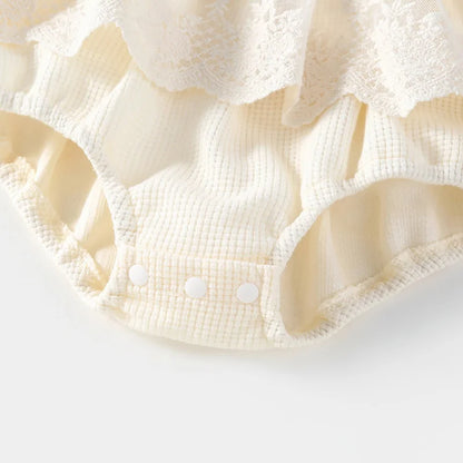 CosmiTots Lace Waffle Bodysuit for Baby Girls